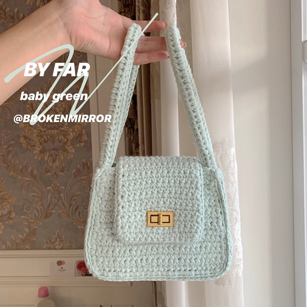 DIY original byfar2020 early autumn small square bag woven bag material bag DIY small red book knitted bag
