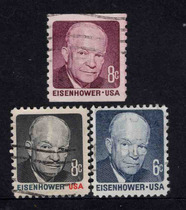 U.S. stamps President Eisenhowers letter stamps set of 3
