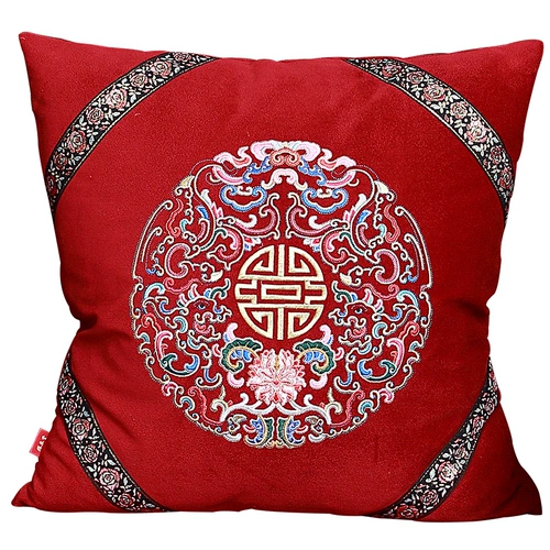彩衣堂 Подушка, красные свадебные туфли, диван, универсальная наволочка на четыре сезона, китайский стиль, с вышивкой, делается под заказ