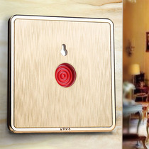 Type 86 household champagne gold salad wire manual fire alarm button switch SOS Emergency button