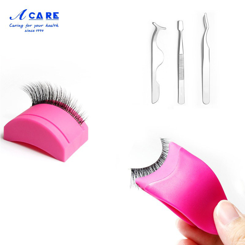 Paste false lashes clamp auxiliary stainless steel flat mouth curved tweezer clamp tool clamping lashes beginner artifact