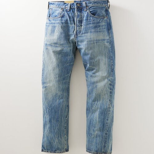 Levis Lvc Men's 1947 Japanese-Made Lightning Wash Distressed Vintage Jeans Trendy 47501-0000