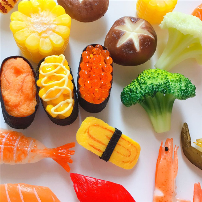 Goldfish Home Fun Creative Solid Simulation Japanese Food Sushi Salmon Fridge With Magnet Fridge Decoration