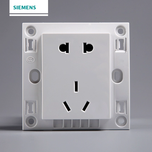 Siemens Switch Spocket Smart Series White 86 -тип домашняя стена пять -отверстие панель 16A темная установка Одиночная двойная