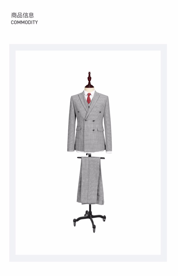 Bộ đồ W2x bộ đồ ba mảnh Bộ đồ kẻ sọc vuông nam đẹp trai houndstooth giản dị 2 chiếc áo hai dây đồ vest