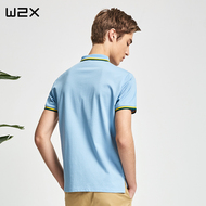 W2x mercerized đính cườm bông nam của golf Polo áo mùa hè thường màu xám ngắn ngắn hem dài chia t-shirt áo polo đẹp
