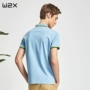 W2x mercerized đính cườm bông nam của golf Polo áo mùa hè thường màu xám ngắn ngắn hem dài chia t-shirt áo polo đẹp
