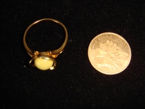 White flower beeswax ring 925 sterling silver gold-plated spot shot inner diameter 20mm beeswax size 8mm