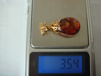 Jin Po Sunflower Amber Pendant Natural Sunflower Amber 925 Silver Gold Plated Spot