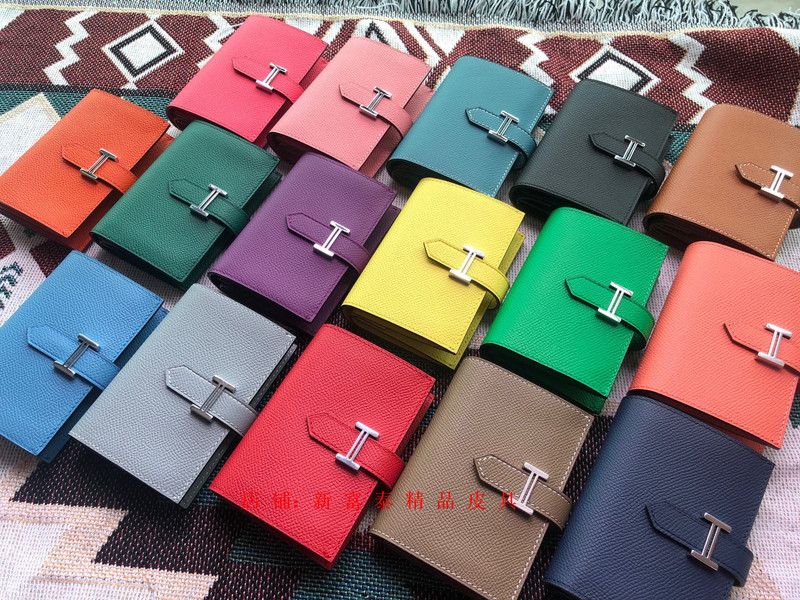 2021 New Imported Epsom Cowhide Genuine Leather Coin Purse, Bi-Fold Card Holder, Women's Business Card Holder