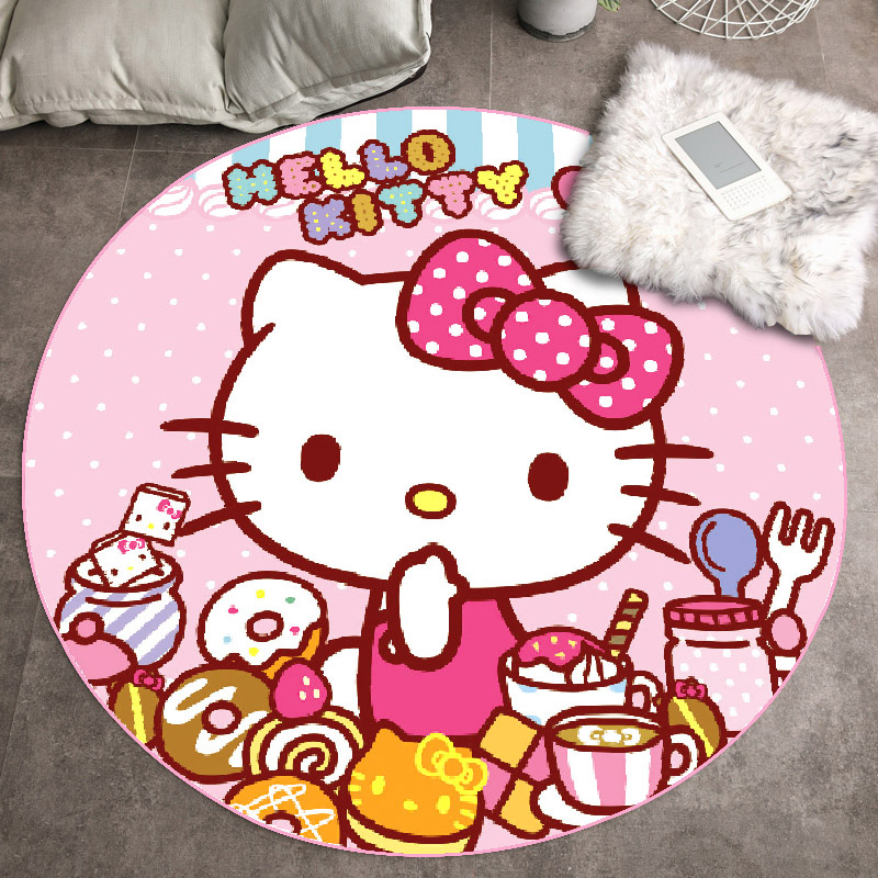 To Party KTNorthern Europe circular carpet non-slip hanging basket Swivel chair Cushions Simplicity children Computer chair pad Round mat bedroom girl