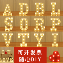 English letter styling lamp love trunk decoration confession birthday props KTV layout LED luminous digital lamp