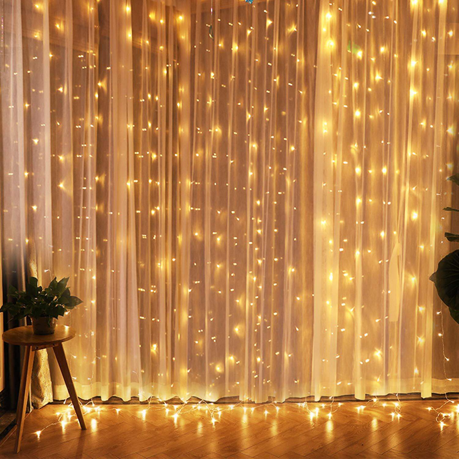 Star lights and curtains flashing with star room push and pull door decorated bedroom layout led waterfall ice string lights