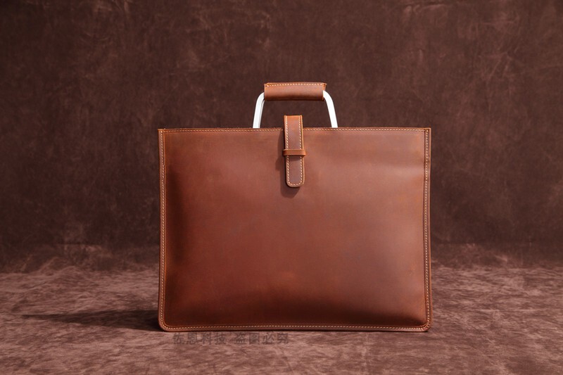 Suitable for Apple MacBook Microsoft Tablet Pro12.3 Lenovo/Huawei 14 Laptop Bag Satchel Air 13.6inch Business Retro Protective Cover High-End Genuine Leather Bag Gift for Men and Women