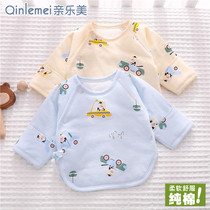 Newborn baby monk jacket jacket autumn and winter plus cotton clothes 0 March newborn baby pure cotton spring and autumn half back clothes