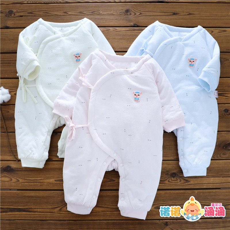 Baby Early autumn clothes suit December 11 babies born baby clip cotton Lianlian clothes autumn winter and thin cotton monk clothes