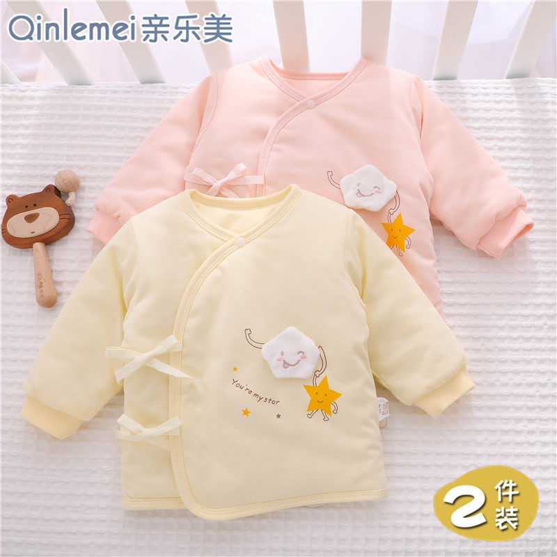 Newborn baby clothes clip cotton monk clothes woman baby cotton quilted quilted padded jacket winter thickened warm blouse men's autumn winter style
