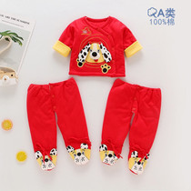 Newborn Baby Clothes Autumn Winter Style New Year Cotton Suit Winter Full Moon baby New Year Red Split Winter Clothing