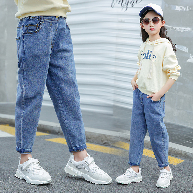 Girl Jeans Spring Dress New Foreign Pie Old Daddy Pants Big Boy Spring Fall Girl Casual Loose Long Pants