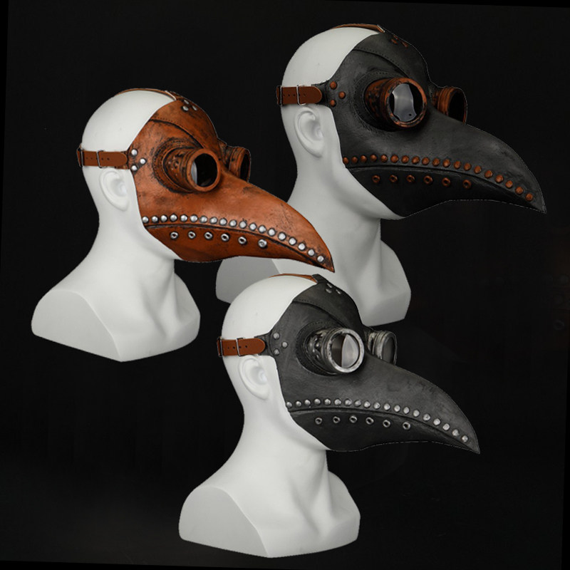 Plague Doctor Crow Steampunk Medieval Birdbeak Mask Mask Long Birdbeak Mask Men and Women Three Latex