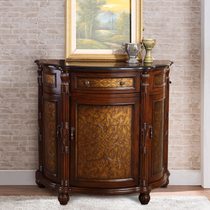 European and American style light extravaganza Golden Xuanguan Door Hall Cabinet Carved Marble Panel Art Decoration Storage Corridor Cabinet