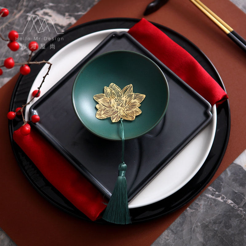 Q New Chinese Ceramic Dish Dish Dish Piece Couple Household Designer Software Table Swing Set