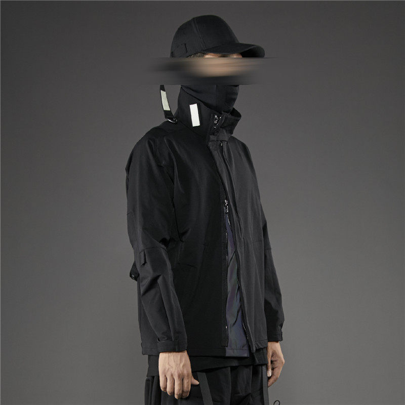 PUPIL TRAVEL Men's Windbreaker 2019 New Slim Dark Men's Short Functional Wind Jacket