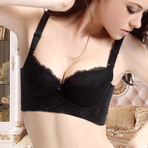Yifei bra gathered lingerie sexy lace Dark rim type skin tone Summer cup brocade solid color edge