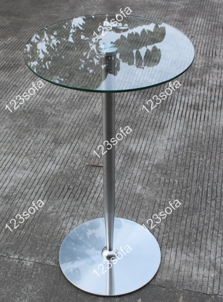 Tapered stainless steel bar-02H# small dining table negotiation table coffee table tempered glass