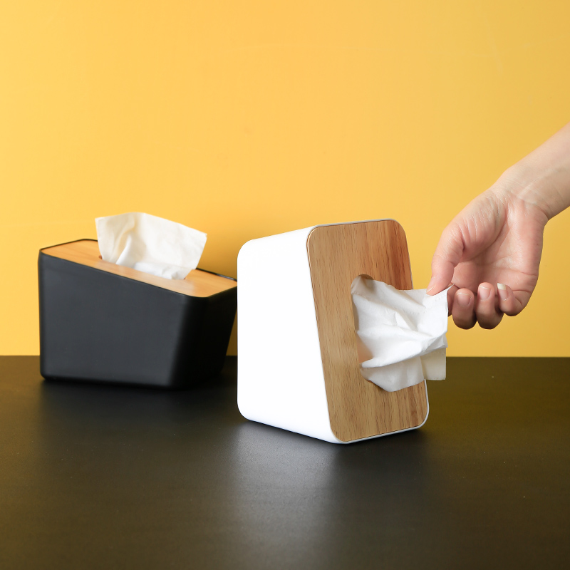 Wood Time Simple Creative Pumps Carton Wood - covered tissue box Household Living Room Vertical Plastic Pumps Box