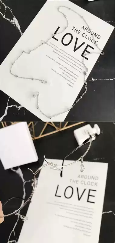 Kính kim loại không thấu kính Nhật Bản rung động nửa khung dưới phẳng gương nước giọt trang trí chuỗi mặt dây chuyền thủy tinh
