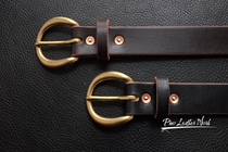 Handmade British JE traditional harness belt Stirrup leather belt Brass horseshoe retro belt buckle 32mm