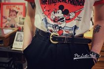 American horween cxl oil wax leather belt horseshoe buckle Ami Kachi retro belt Holvin belt