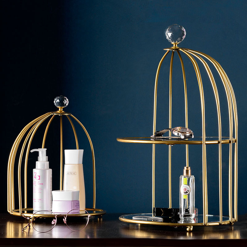 ins desktop shelve cosmetic storage case desktop skin-care makeup table shelve designer