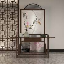 Screen partition living room Chinese porch decoration bedroom cover study room small apartment new Chinese solid wood seat screen