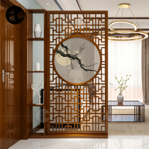 Chinese style screen partition living room new Chinese style solid wood porch hollow decorative screen cabinet into the home partition shelf