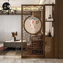 Chinese screen partition living room solid wood porch hollow decorative partition shelf new Chinese partition screen Cabinet