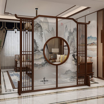 New Chinese style screen seat screen large partition modern Chinese solid wood screen partition living room hollow decorative cover