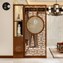 Chinese screen partition living room Solid Wood Hollow decorative partition shelf new Chinese porch movable screen Cabinet