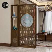 New Chinese screen partition living room Chinese solid wood porch cabinet screen cabinet hollow decorative partition storage rack storage
