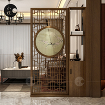 Chinese style solid wood screen partition living room Solid Wood Hollow porch decorative partition shelf modern new Chinese style screen