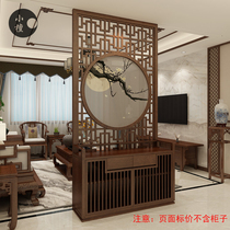 New Chinese screen partition living room solid wood carved hollow top floor porch cabinet flower and bird Chinese screen