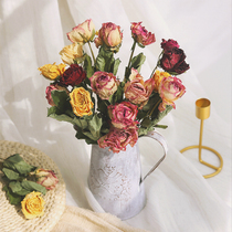 Rose dried flowers real flower bouquet air-dried diy flower arrangement flower art retro Nordic wedding home living room furnishings