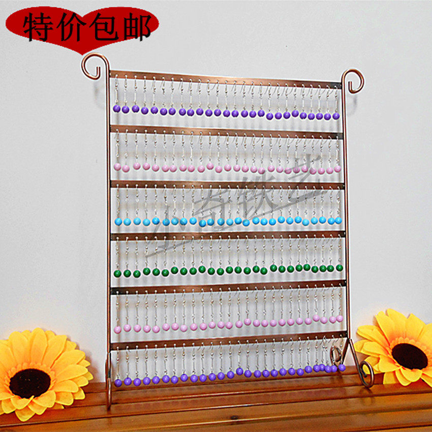 Large Korean princess wrought iron earrings ear pin holder jewelry stand display stand jewelry storage layer shelf wholesale box hair