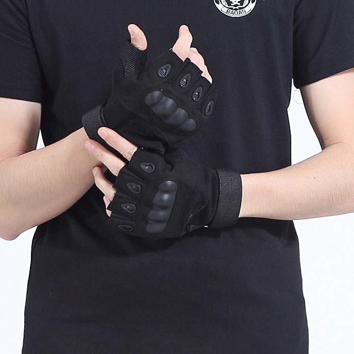 Security As Training Gloves Outdoor Camping Gloves Black Half Finger For Training Defense Gloves