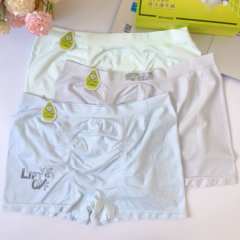 New Style Large Size Underwear for Teenage Boys, Modal Silk Crotch, Soft Boxer Briefs for Middle School Students