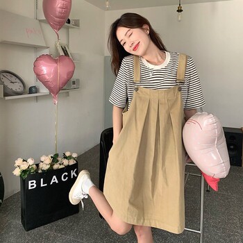 Suspender dress plus size fat mm slimming 300 pounds women summer style loose belly-covering fashion ຊຸດແຟຊັ່ນຫຼຸດອາຍຸ