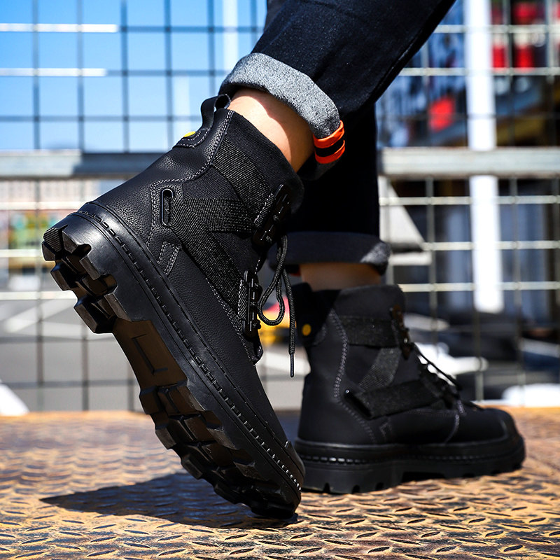 Martin boots Men's version of the new cotton boots Inlendermis Leather Tooling Short Boots Autumn Winter Plus Suede Warm Leather Shoes High Barrel Men's Shoes