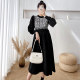 Pregnant women's autumn and winter tops trendy mom fashion autumn dresses foreign style long knee-length sweater skirts large size loose