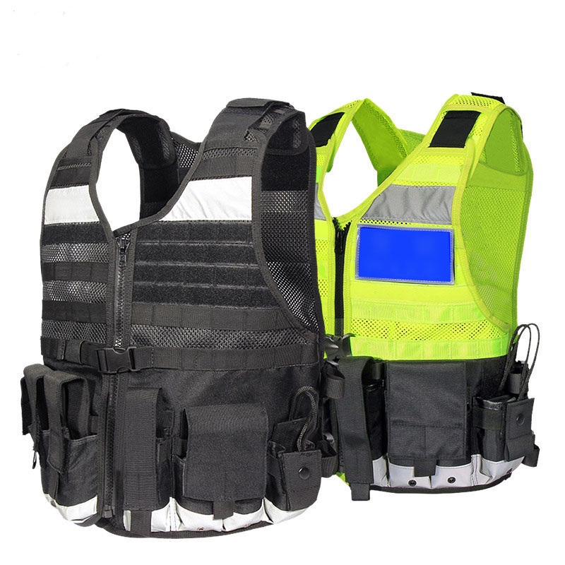 Summer night on fluorescent stabbing tactical vest multifunctional vest for training black breathable comfort vest